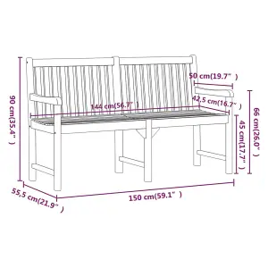 vidaXL Garden Bench 150 cm Solid Acacia Wood