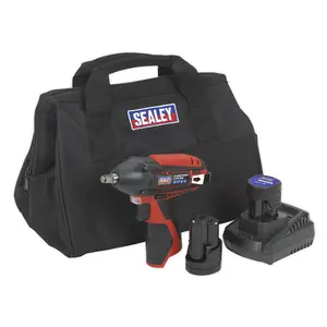 Sealey Impact Wrench Kit 3/8"Sq Drive 12V SV12 Series - 2 Batteries CP1204KIT