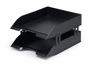 Durable Stackable Letter Tray Document Organiser Paper File - A4+ Black