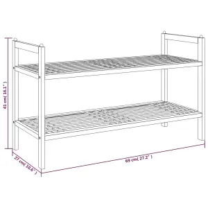 Shoe Rack 69x27x41 cm Solid Wood Walnut