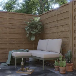 Klikstrom Tiama Contemporary Pressure treated 6ft Brown Wooden Fence panel (W)1.8m (H)1.8m