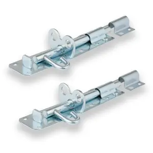 XFORT 2 Pack Brenton Padbolt 200mm (8"), Bright Zinc Plated