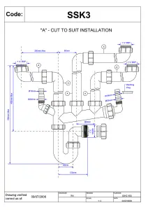 McAlpine SSK3 Three Bowl Space Saver Plumbing Kit