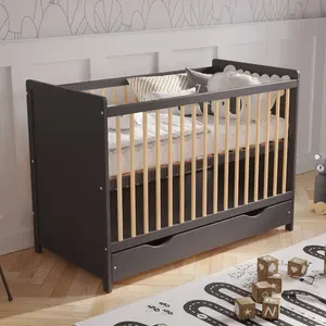 Tilly-Mae Cot Bed with Mattress Anthracite/Pine