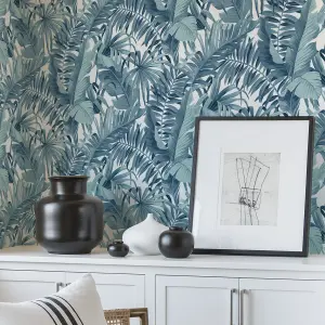 NuWallpaper NUS3148 Maui Peel & Stick Wallpaper, Blue