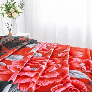 GC GAVENO CAVAILIA Flower Weighted Blanket Insomnia Stress Fleece Bed Blanket 4Kg Floral Heavy Blanket For Adult (200 X 240 Cm)