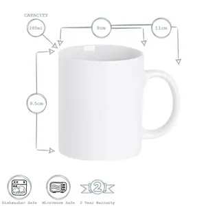 Argon Tableware - Classic Mugs - 285ml - Pack of 6 - White