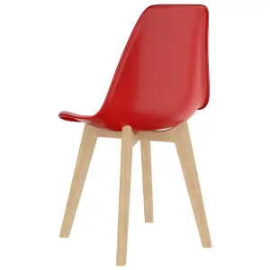 Berkfield Dining Chairs 2 pcs Red Plastic