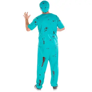 Men's Zombie Doctor costume - blue XL