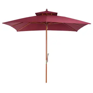 Outsunny 3M Garden Parasol Patio Bamboo Sun Umbrella Sun Shade Outdoor Canopy