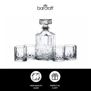 BarCraft Cut Glass Decanter Set