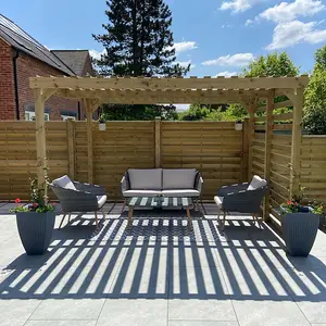 Shade Pergola - Wood - L420 x W480 cm - Light Green