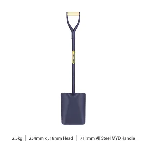 Pegdev - PDL  Carters Taper-mouth Builders Contractors Shovel Garden Square Mouth Spade No2. Tubular Steel Shaft Solid Socket