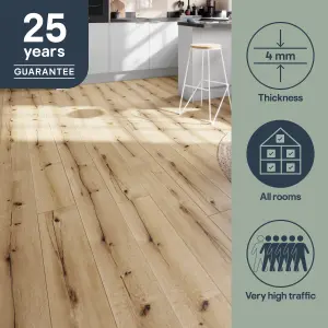 GoodHome Italo Honey Oak effect Textured Click vinyl Planks, 2.36m²