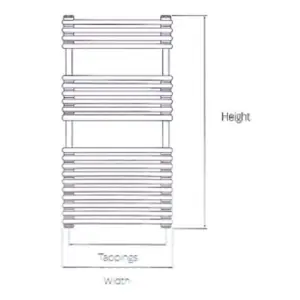 832mm (H) x 500mm (W) - Vertical Bathroom Towel Radiator - (Sailsbury - White) - (0.8m x 0.5m)