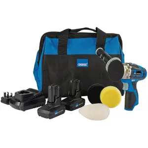 Draper Storm Force 10.8V Power Interchange Mini Polisher Kit, 2 x 4.0Ah Batteries, 1 x Charger, 1 x Bag 99727