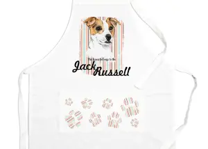 Purely Home Jack Russell Apron - Novelty Kitchen Gift for Dog Lovers