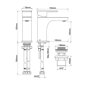 GoodHome Osani Basin Mono mixer Tap