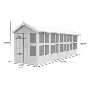 DIY Sheds 20x6 Apex Potting Shed (20ft x 6ft) 20 x 6