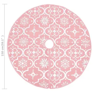 Kimber Luxury Christmas Tree Skirt with Sock Pink / 122 cm