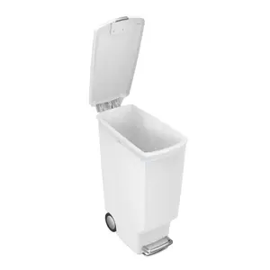 Simplehuman 40L Plastic Slim Pedal Bin White