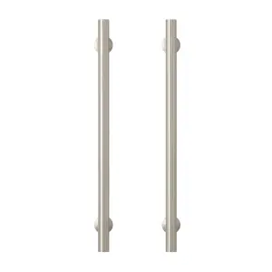 GoodHome Sumac Nickel effect Silver Kitchen cabinets Bar Handle (L)24.2cm (D)33mm, Pack of 2