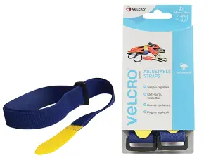 VELCRO Brand VELCRO Brand Adjustable Straps (2) 25mm x 46cm Blue