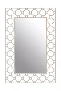 Interiors by Premier Contemporary Design Arabesque Wall Mirror, Reflective Rectangular Frame New Mirrors, Metallic Accent Mirror