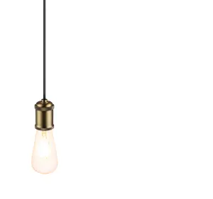 GoodHome Milne Stripe Matt Black & antique brass 3 Lamp Pendant ceiling light, (Dia)40mm