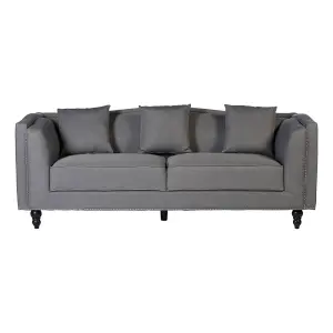 Interiors by Premier Feya Three Seater Grey Fabric Sofa