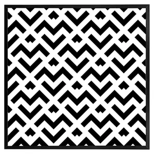 Black & white geometric (Picutre Frame) / 12x12" / Black