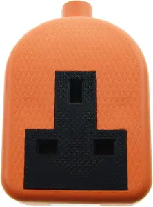 1 Gang High Impact Trailing Extension Socket, without Plug and Cable, 13A, Orange - 5 Pack