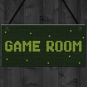 Red Ocean Game Room Sign Gamer Gift Boys Bedroom Decor Man Cave Games Room Sign