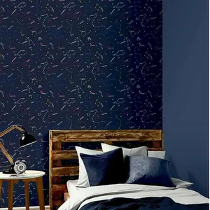 Arthouse Constellations Space Navy Blue Multi Kids Nature Nursery Wallpaper