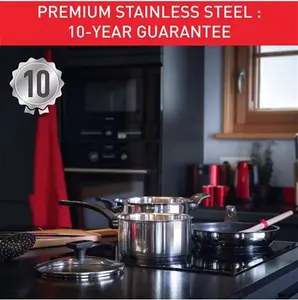 Tefal Emotion Stainless Steel Saucepan & Non-Stick Frying Pan Set, 5 Piece