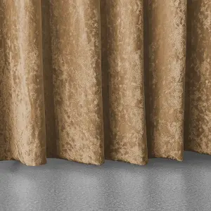 4x1M Crushed Velvet Backdrop, Photography Background Blackout Curtain - Dark gold