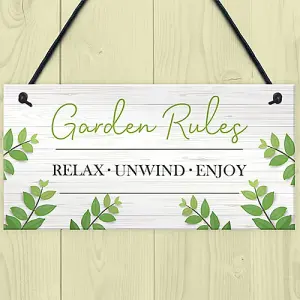 Garden Sign Plaque Hanging Outdoor Sign For Summerhouse Shed Decking Home Gift