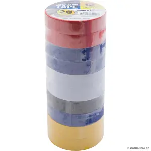 Pack Of 10 Insulation Tape Rolls Assorted Strong Diy Waterproof Craft 19Mm X 20M