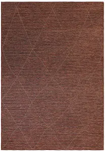 Terracotta Geometric Modern Geometric Rug Easy to clean Living Room and Bedroom-120cm X 170cm