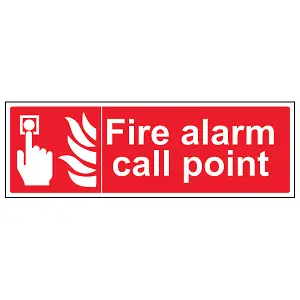 Fire Alarm Call Point Equipment Sign - Rigid Plastic - 600x200mm (x3)