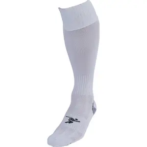 JUNIOR SIZE 8-11 Pro Football Socks - PLAIN WHITE - Ventilated Toe Protection