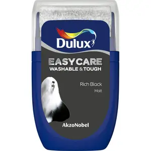 Dulux Easycare Washable & Tough Rich black Matt Wall & ceiling Emulsion paint, 30ml Tester pot