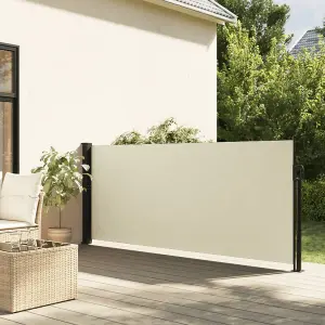 Berkfield Retractable Side Awning Cream 120x600 cm