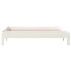 Berkfield Stack Bed White 100x200 cm Solid Wood Pine