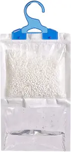 4 x Hanging Wardrobe Dehumidifier Bags Moisture Trap Crystals Pack of 3 Damp control