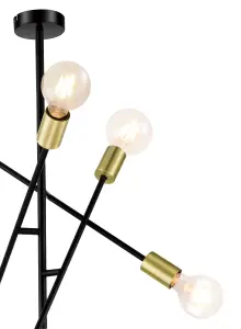 GoodHome Monzoni Black Gold effect 6 Lamp Pendant ceiling light, (Dia)515mm