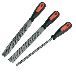 3 Piece 200mm Rasps Set Flat Half Round Round Hardened Blades