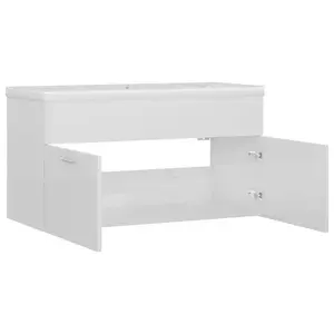 Cronius 900mm Single Bathroom Vanity with Integrated Ceramic Basin Gloss White