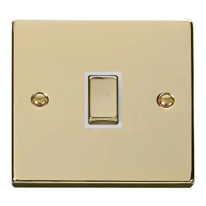 Polished Brass 1 Gang 20A Ingot DP Switch - White Trim - SE Home