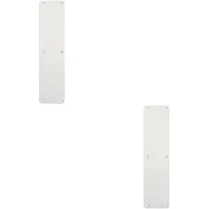 2x Plain Door Finger Plate 350 x 75mm Satin Anodised Aluminium Push Plate